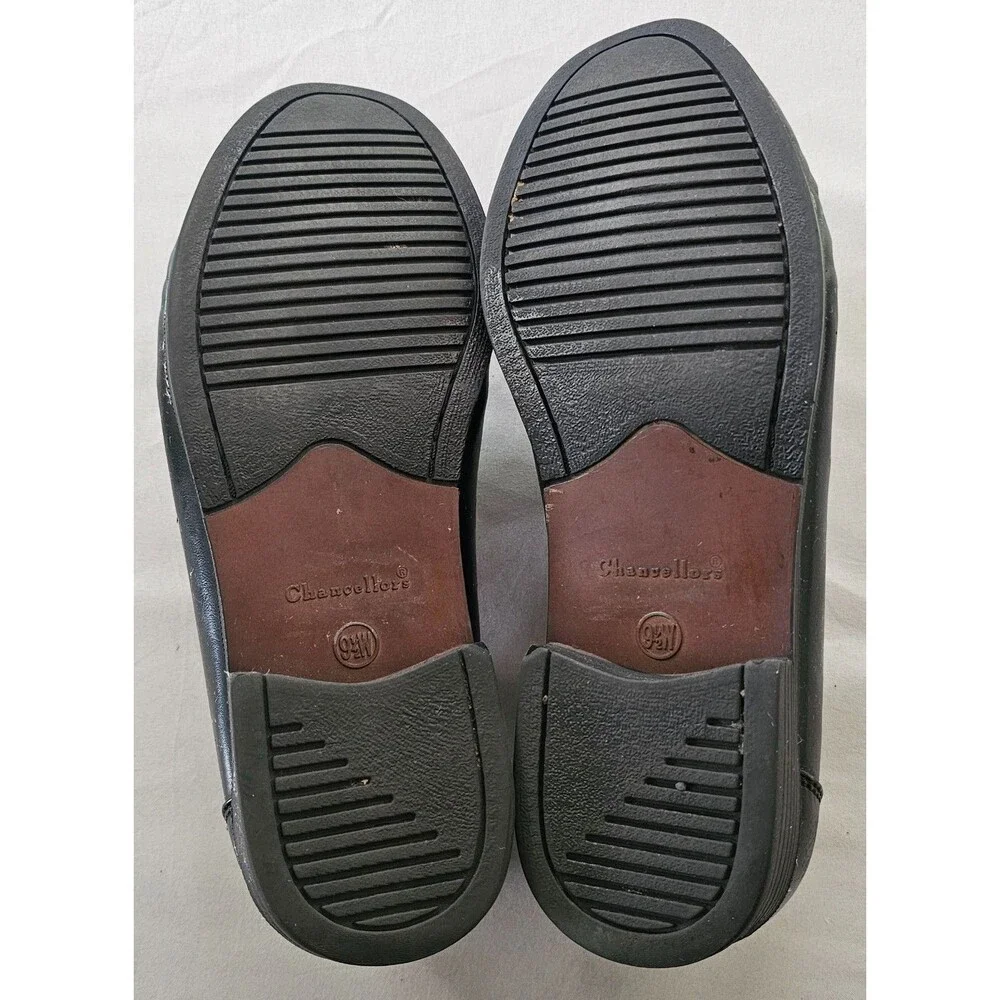 Chancellors Men’s Comfort Loafers Size 9.5 Black Slip On Dress Moc Toe Classic